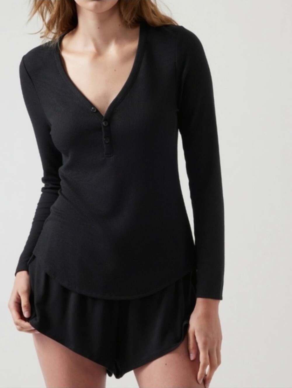 Athleta Wind Down Sleep Top Black NWT